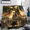 1Pc Elden Ring Print Flannel Blanket, High quality Comfortable for All Seasons, Home Decor, Warmth and Comfort, Perfect for Christmas Gifts