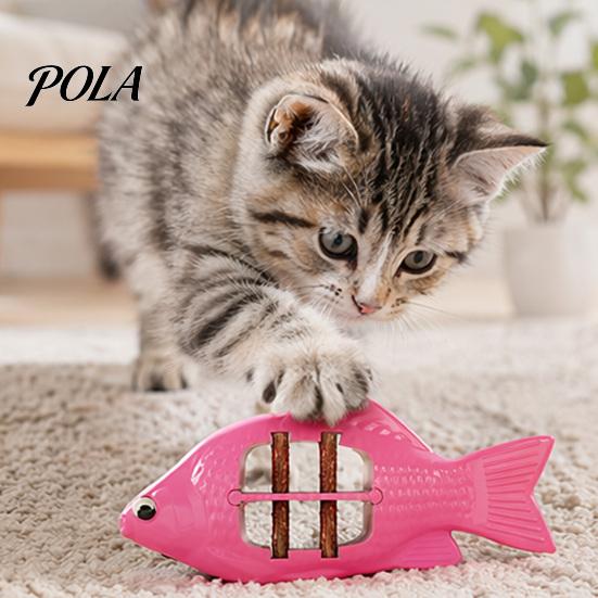 Lazy Cat Activity Enhancer Catnip Silvervine Toy, Natural Fishbone Shape Chew Kitten Toy Teething for Indoor Cats Enrichment Teeth Cleaning