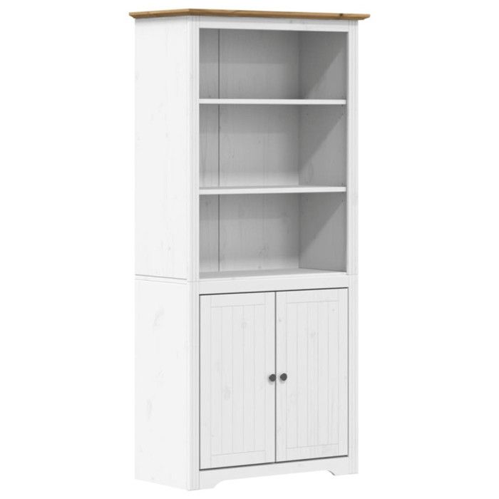 VidaXL Bibliothèque BODO blanc and marron 80x40x172cm bois massif pin 355057