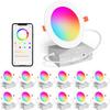 Умный светодиодный точечный светильник RGB 10 Вт Встраиваемый потолочный светильник С регулируемой яркостью Смена цвета Управление через Bluetooth-приложение Голосовое управление Пульт дистанционного управления Таймер Sne Pro+2