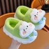 Детская теплая хлопковая обувь, осенне-зимние новые хлопковые тапочки с рисунками животных для мальчиков и девочек, нескользящие мягкие плюшевые тапочки
