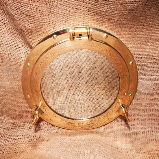 Зеркало-иллюминатор из полированной латуни 30,48 см