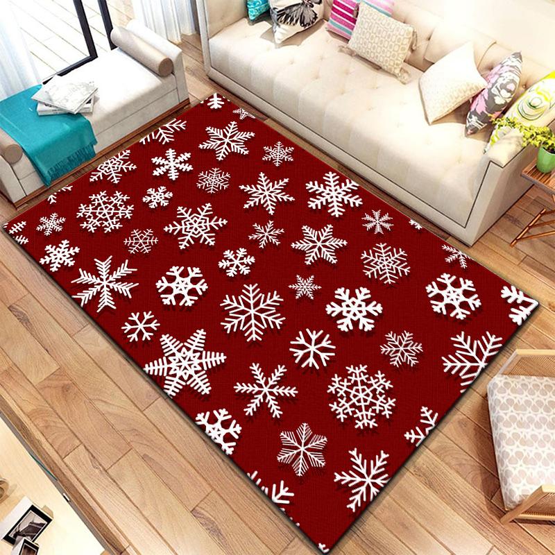 Большой ковер Art Snow Christmas HD с принтом, ковер для гостиной, спальни, украшение дивана, нескользящие коврики, дропшиппинг
