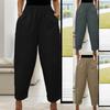 Новые осенне-зимние женские модные однотонные повседневные брюки с карманами