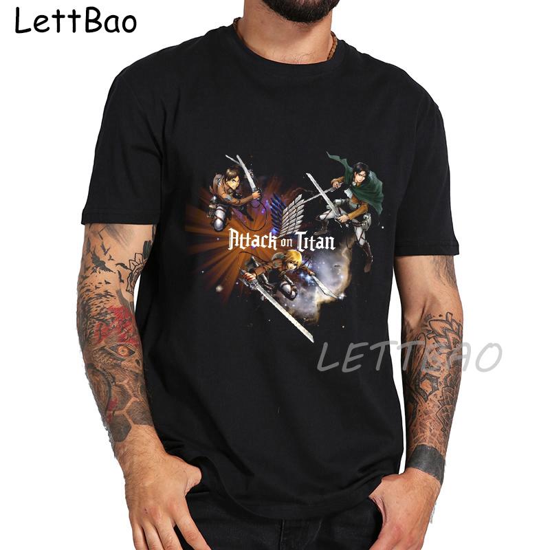 Men Kawaii The Survey Corps Graphic Tees Japanese Anime Attack On Titan T Shirt Funny