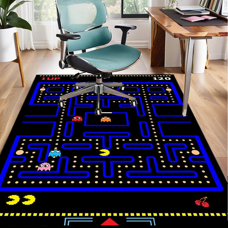 Pac game Adventure Office Rug Chair Mat, Game Carpet, Suitable for Front Door, Bedroom, Living Room, Desk, Holiday Gift