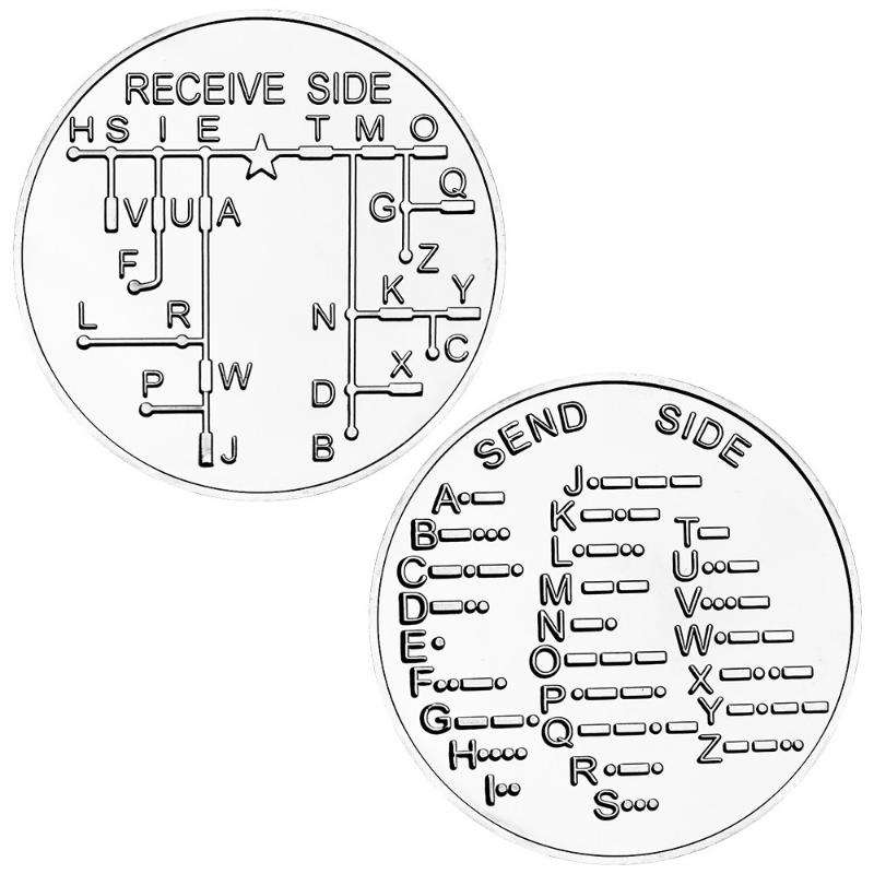 1Pcs Morse-Code Learning Tools For Novice Radio Enthusiasts And History Buffs Morse-Code Training Coin Commemorative Badge