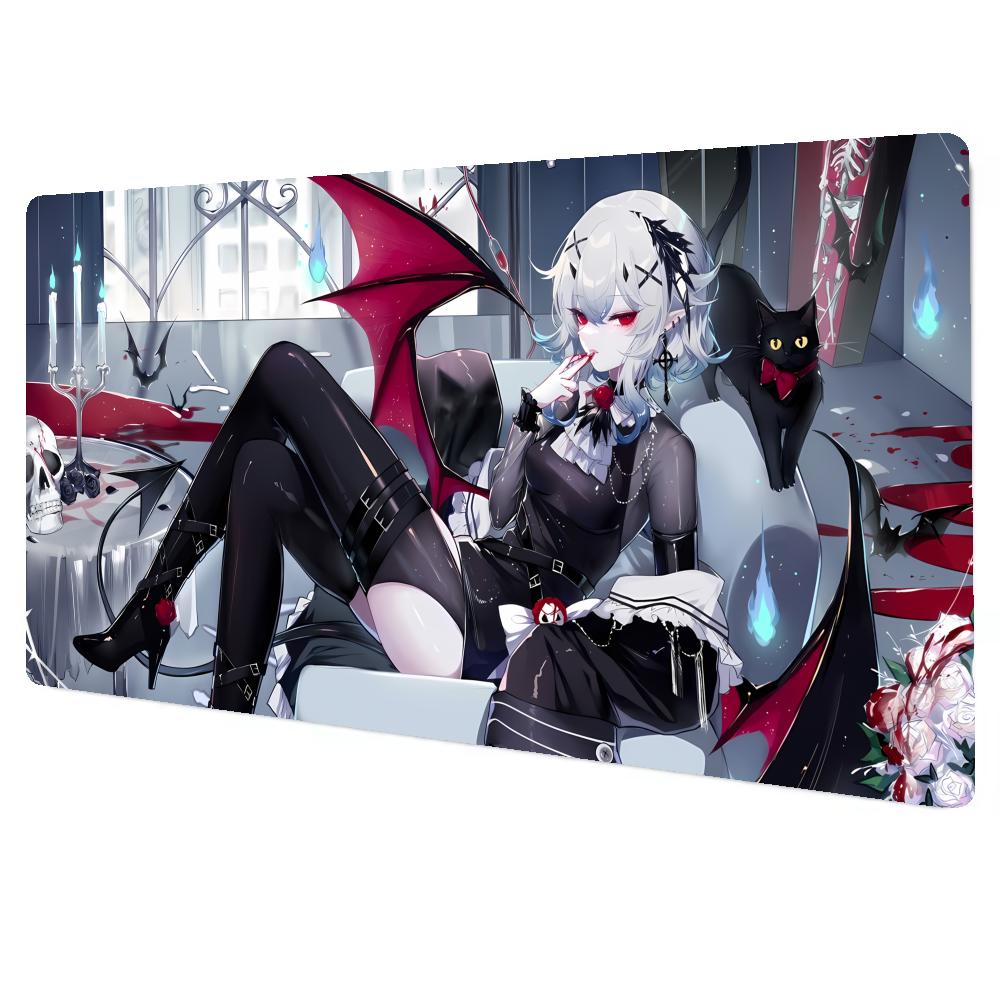 Mouse Pad Gamer Kawaii Desk Mat Japanese Girl Mousepad Gaming Office Pc Accessories Keyboard Desk Mat Large Nonslip Xaxc