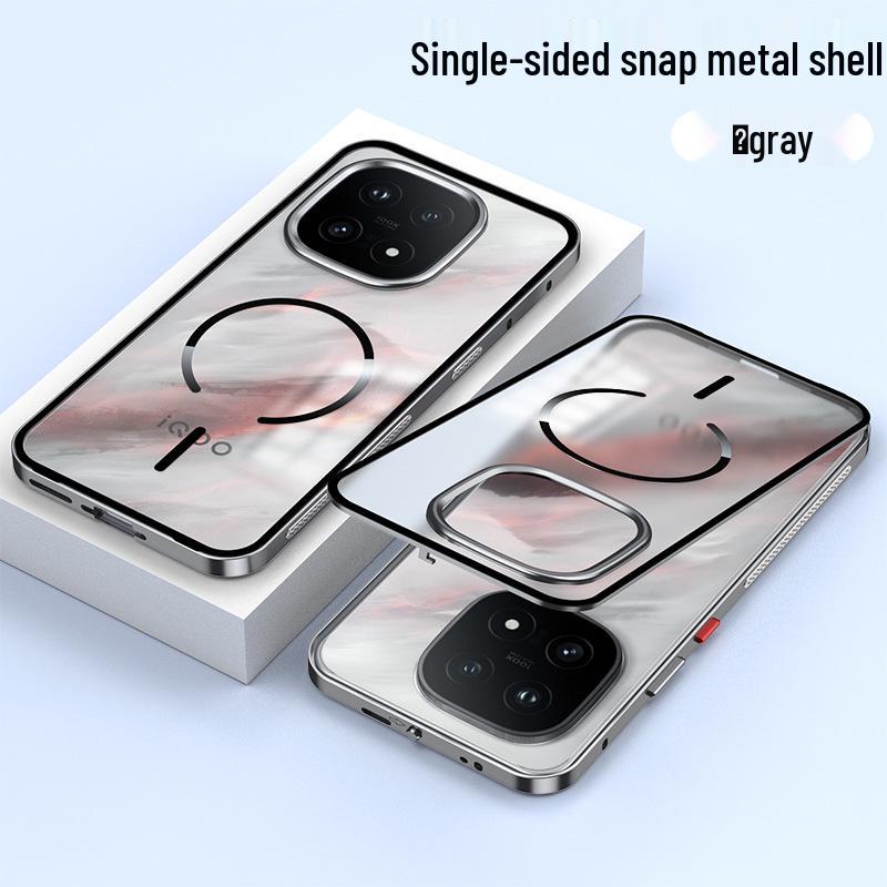 Aluminum Alloy Snap-Button Phone Case with Magnetic Back for iQOO 15 Ultra - Ideal for Cross-Border Use