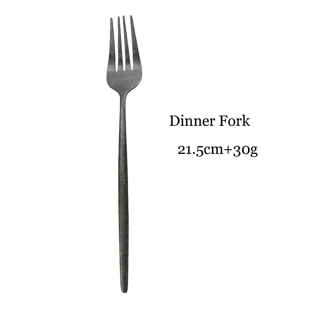 Черная матовая посуда, набор столовой посуды из нержавеющей стали, нож, вилка, ложка, палочки для еды, кухонные столовые приборы, столовое серебро, роскошные столовые приборы