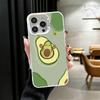 Мультяшный милый авокадо Мягкий чехол для телефона для iPhone 15 16 17 Pro Max 17Air 16E 14 Plus 13 12 Mini Ударопрочная задняя крышка