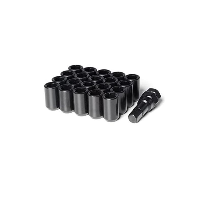 21 шт. 3 см Колесные гайки для автомобиля m12x1.25, m12x1.5 (20 шт. Гайки колесные + 1 Ключ-тюнер) Черные гайки-барашки m12x1.5 Кованая сталь