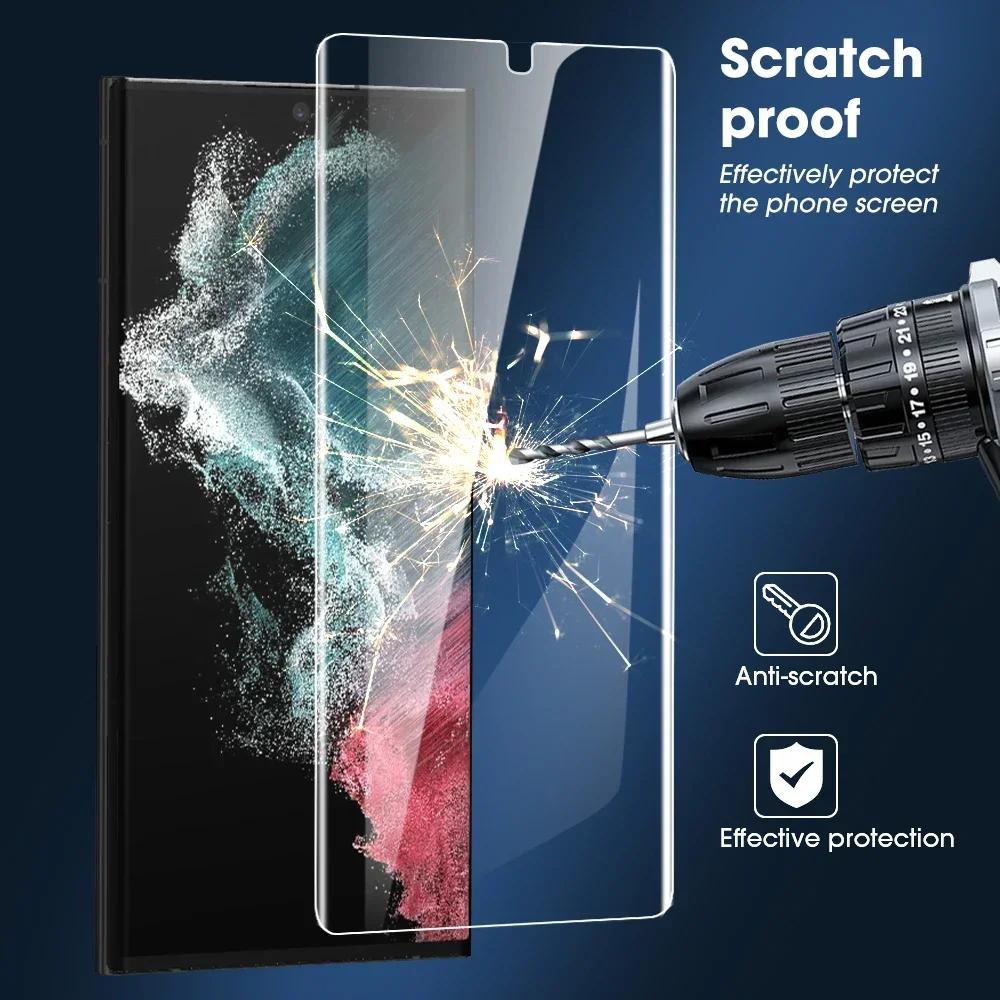 Стекло для Samsung Galaxy S24 Ultra Plus 2025 HD Clear Защитные стекла для экрана 9H Закаленное стекло Поддержка разблокировки по отпечатку пальца Для S24U