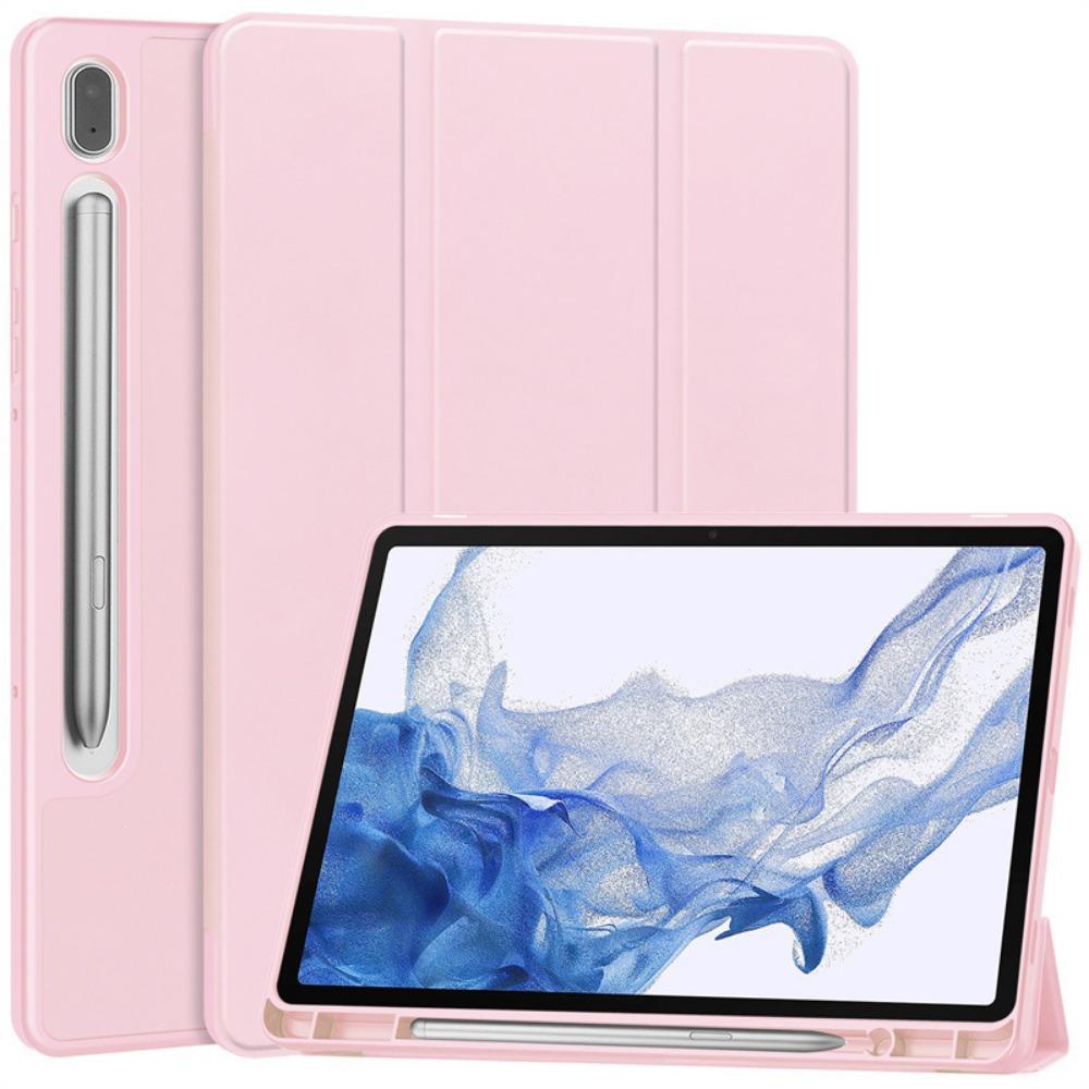 Премиальный чехол из ТПУ для Samsung Tab S9 S8 S7 с держателем для стилуса, 3-складная подставка, чехол для планшета