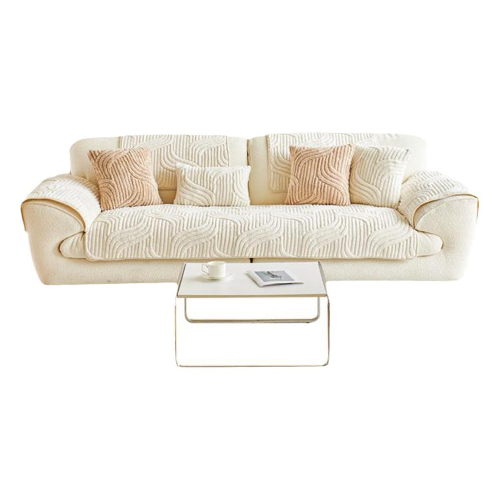 Bohemian Style Thick Plush Sofa Cover -Machine Washable, Pet Friendly, Non Slip Sofa Protection Cover, Decoration for Living Room, Bedroom, and Office