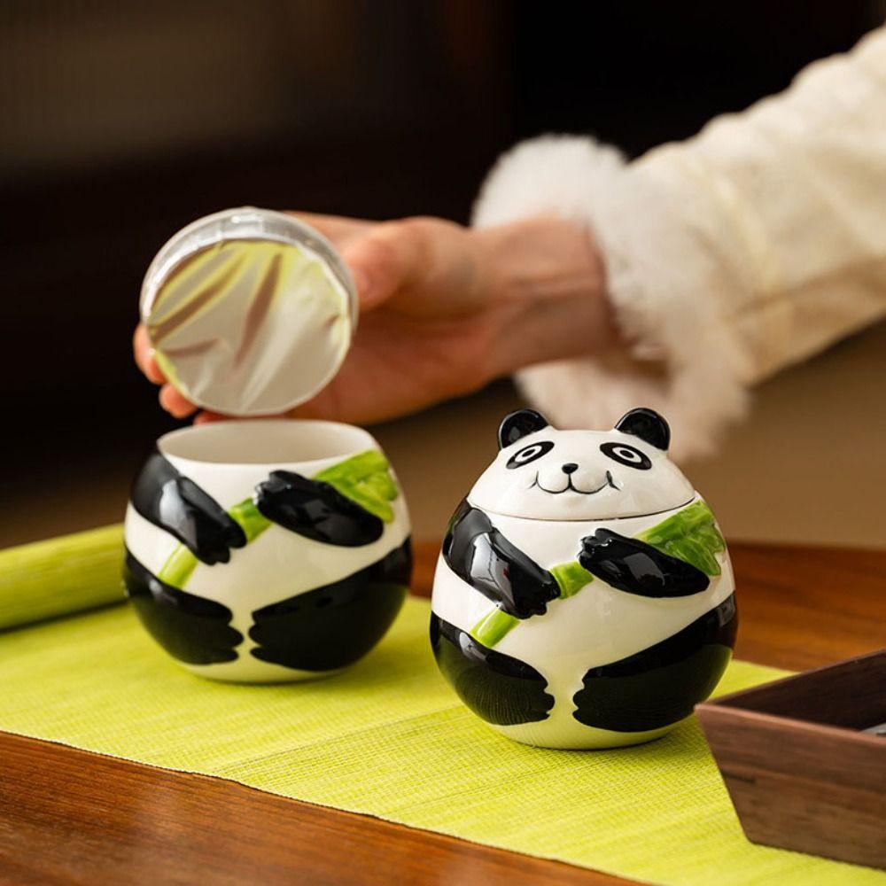 Moisture-proof Panda Tea Jar Cartoon Pattern Tea Box Creative Seasoning Storage Tank  Souvenir