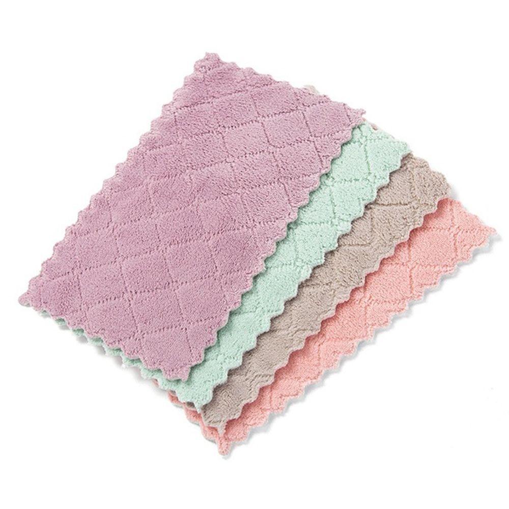 Dish Super Absorbent Microfiber Kitchen Clean Cloths Cleaning Towel Scouring Pad Non-stick Oil Rags