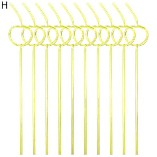 10 шт., фигурная декоративная соломинка, устойчивая к укусам, многоразовая, с гладкими краями, забавная