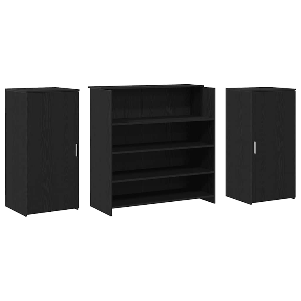 Reception Desk Black Oak 200 x 50 x 103.5 cm Particleboard