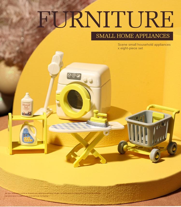 Миниатюрная мебель Семейство Лесных Животных Аксессуары для стиральной машины Кукольный домик Имитация игрушки Детский DIY Мини-прачечная Подарок для детей