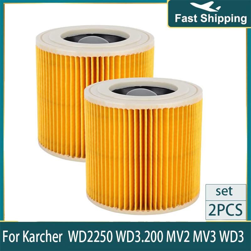 Wet Dry Hepa Filter for Karcher Vacuum Cleaner A2004 A2054 A2204 A2656 WD2.250 WD3.200 WD3 Cartridge Filter  Replace Parts