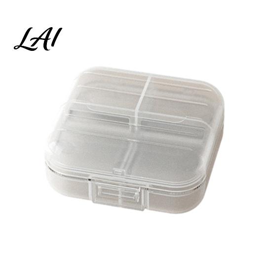 Small Medication Container Double Layer Pill Box with 7 Compartments Portable Waterproof Daily Case Medicine Organizer for Purse Pocket Size