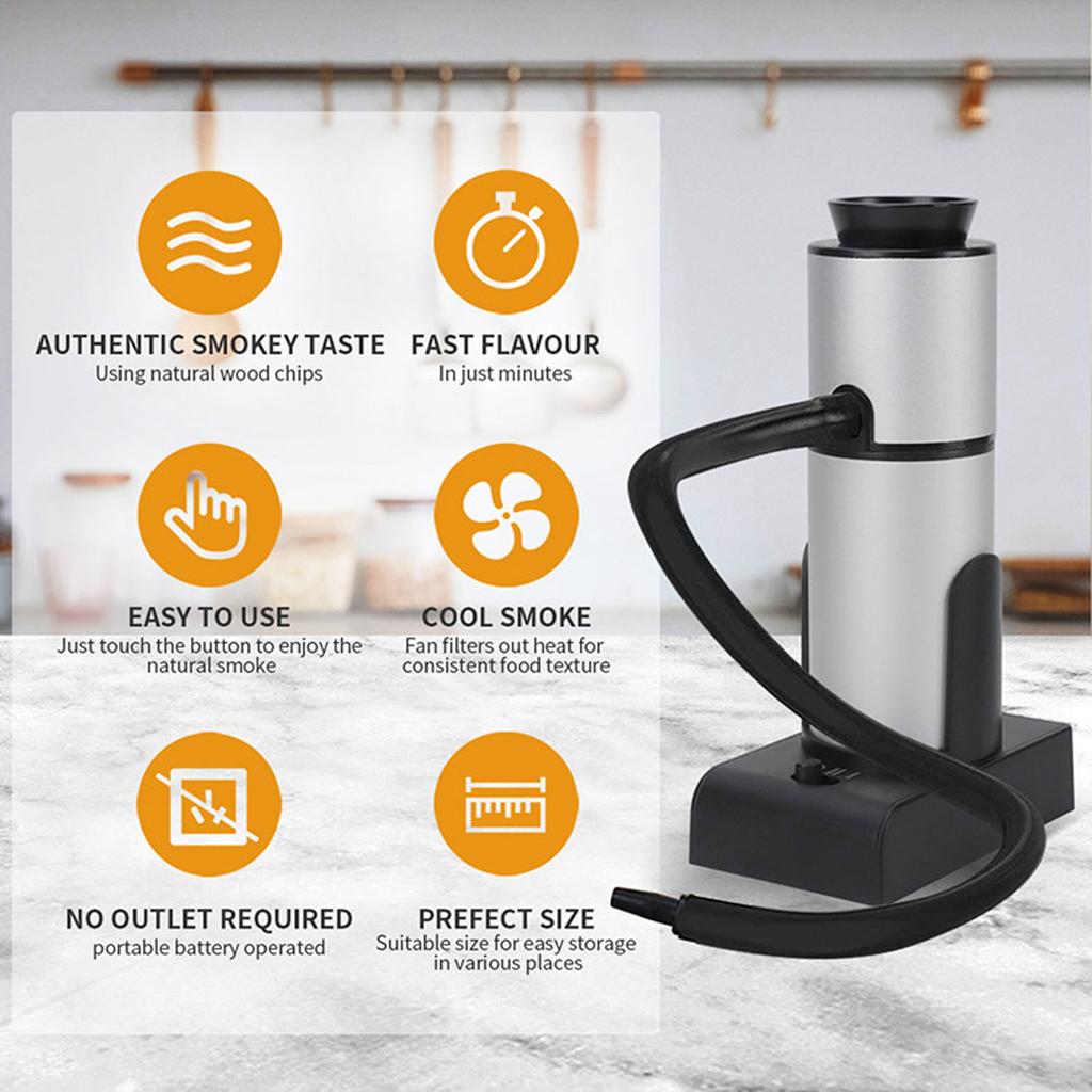 Портативное устройство для курения Ручной древесный дымогенератор для приготовления пищи Коктейлей Напитков Молекулярная гастрономия