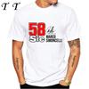 Marco Simoncelli 58 GP Rider T-Shirt New Summer Men Short Sleeve GS Sport Boy Casual Tees Motorcycle Lovers White Tops