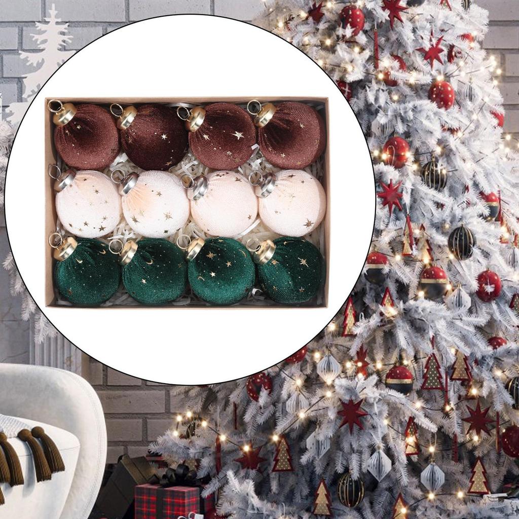 12 Pieces Christmas Hanging Decorations Decorative Baubles Xmas Decor for Celebration