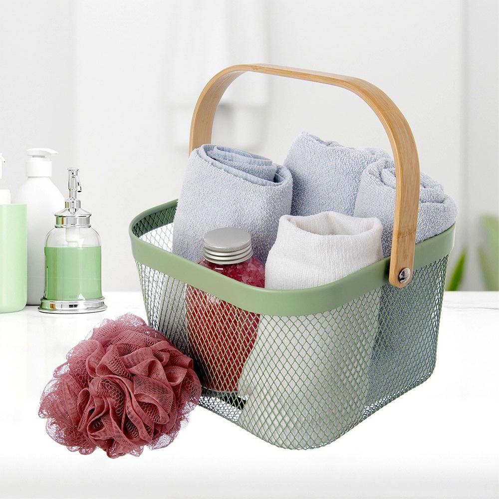 ЗЕЛЕНОВАТЫЙ металлический корзина для хранения 27x24,5x17,5 см