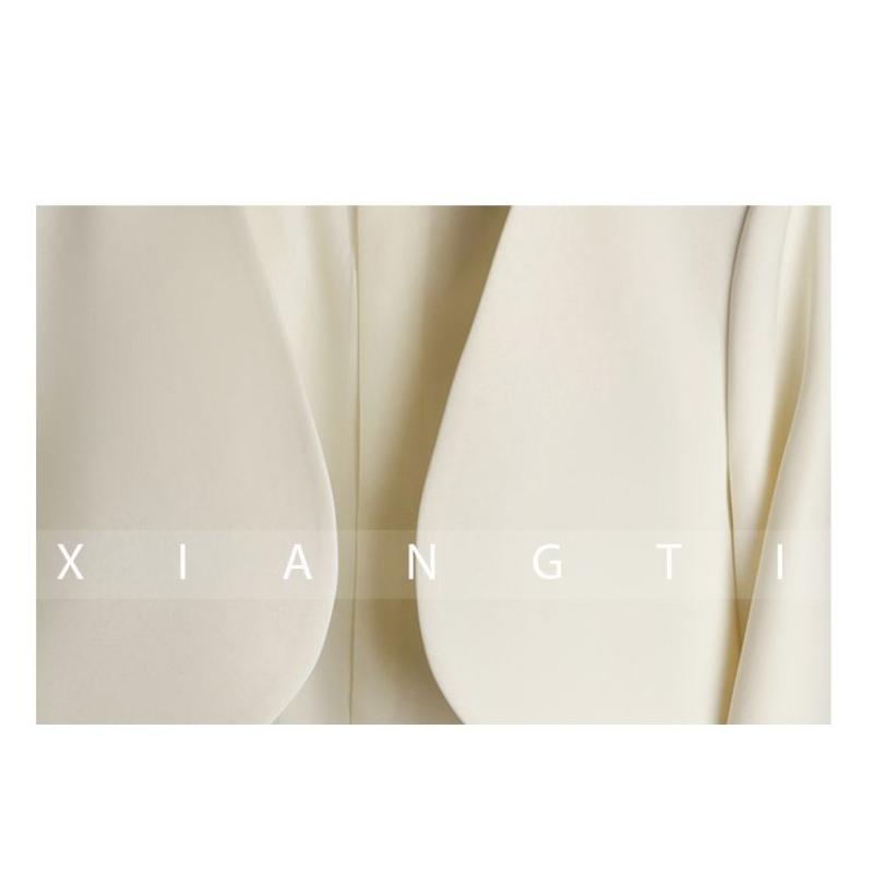 Женский Костюмный Жакет Молочно-Белый, Французский Стиль, Весна-Осень, Новый, Повседневный, Универсальный, Короткий
