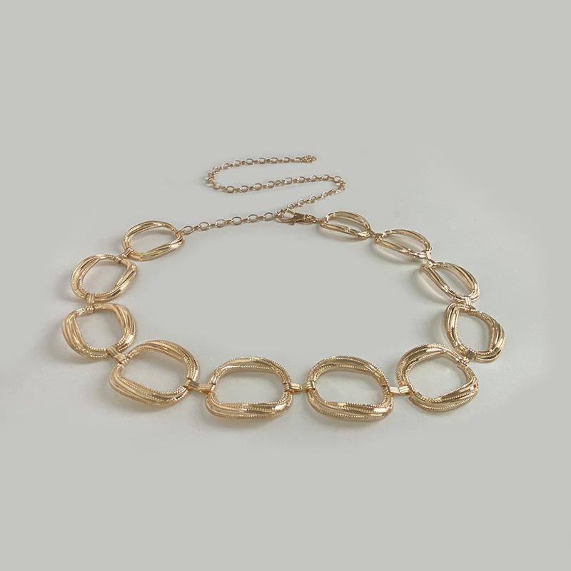 Fashion Chain Waist For Women With Metal Geometric Pattern And Style Classic