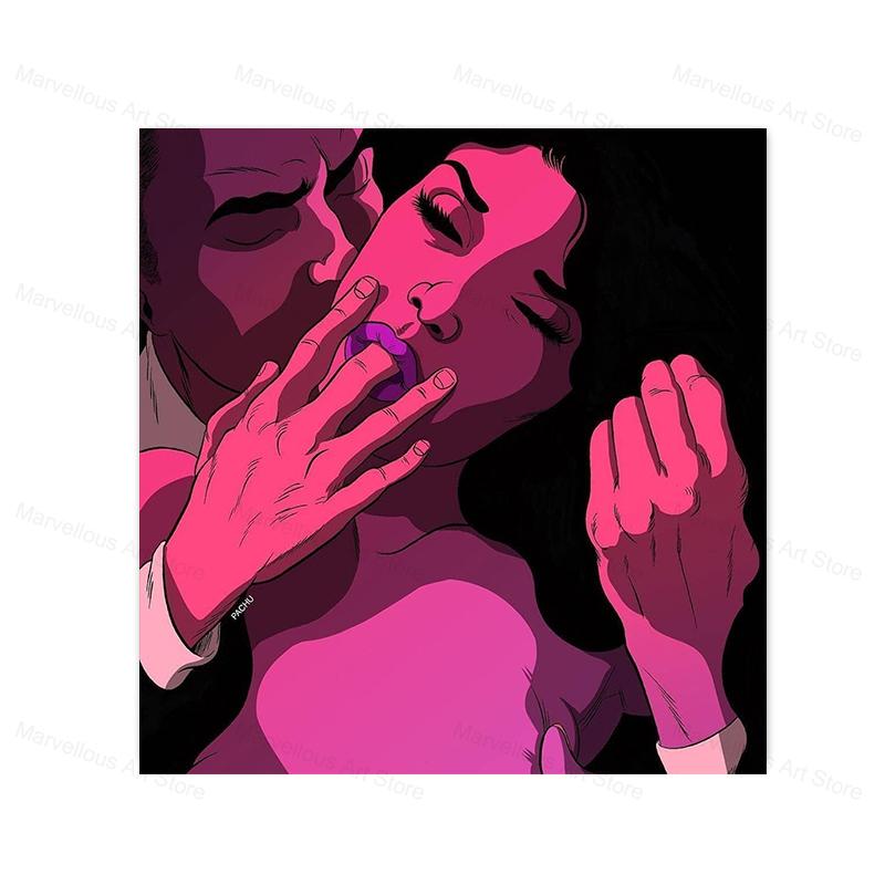 Абстрактные сексуальные романтические любовники, плакаты, печать на холсте, современная настенная живопись, картина для бара, отеля, спальни, украшения дома, Cuadros