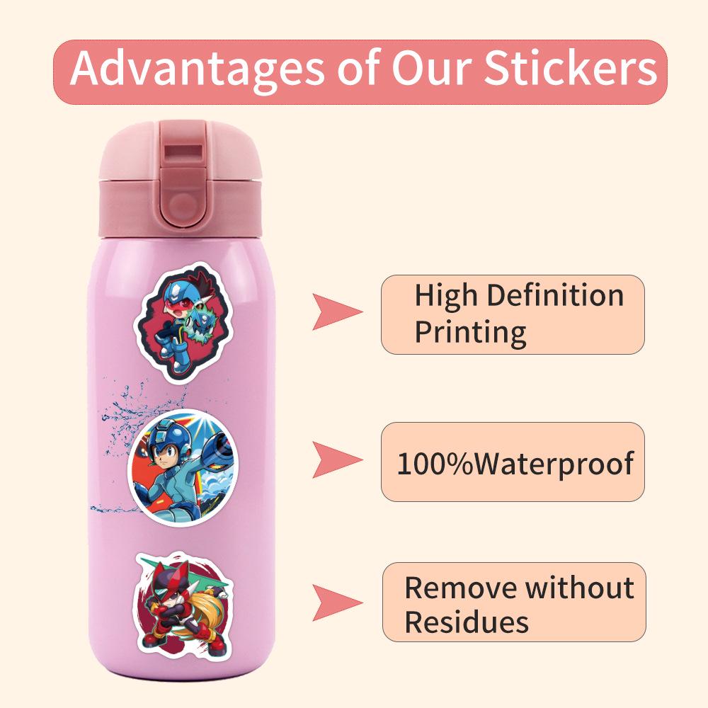 Mega Man Graffiti Stickers - 60 Pack for Notebook & Luggage Decoration