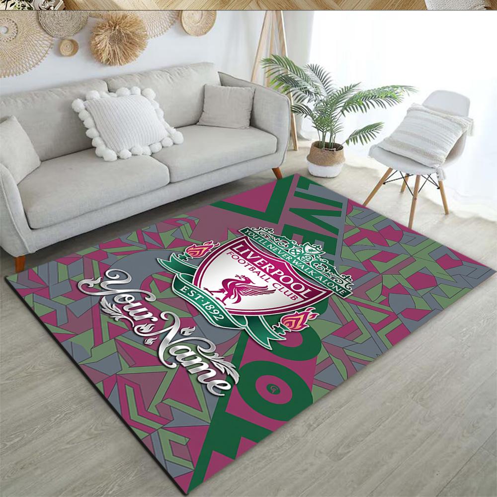 Liverpool Fc Customize Text Floor Mat Design For Living Rooms Kitchen Study Room Hallway Antislip Carpet Office Home Decor Spiritual Gift