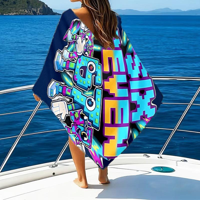 Space Adventure With Six Seven 67 Microfiber Beach Towel, Lightweight And Quick-Dry, for Summer Travel, Beach Essential, Swimming Pool Outdoor