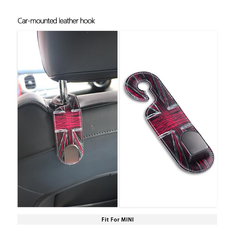 Car Headrest Hook Leather Rear Seat Hanging For MINI Cooper R50 R53 R56 R60 R61 F54 F55 F56 F60 U25 F66 F65 J01 J05 Car Holder
