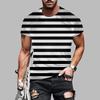 Новая летняя мужская модная футболка с принтом в полоску для мужчин