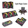 Magic Cube 8-Piece Black Speed Cube - Competitive Twisty Puzzle Educational Toy for Children with Simple Packaging