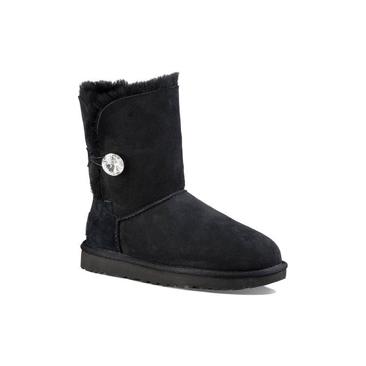 UGG Классическая блестящая пуговица, на флисовой подкладке, черная, женская 1016553-BLK