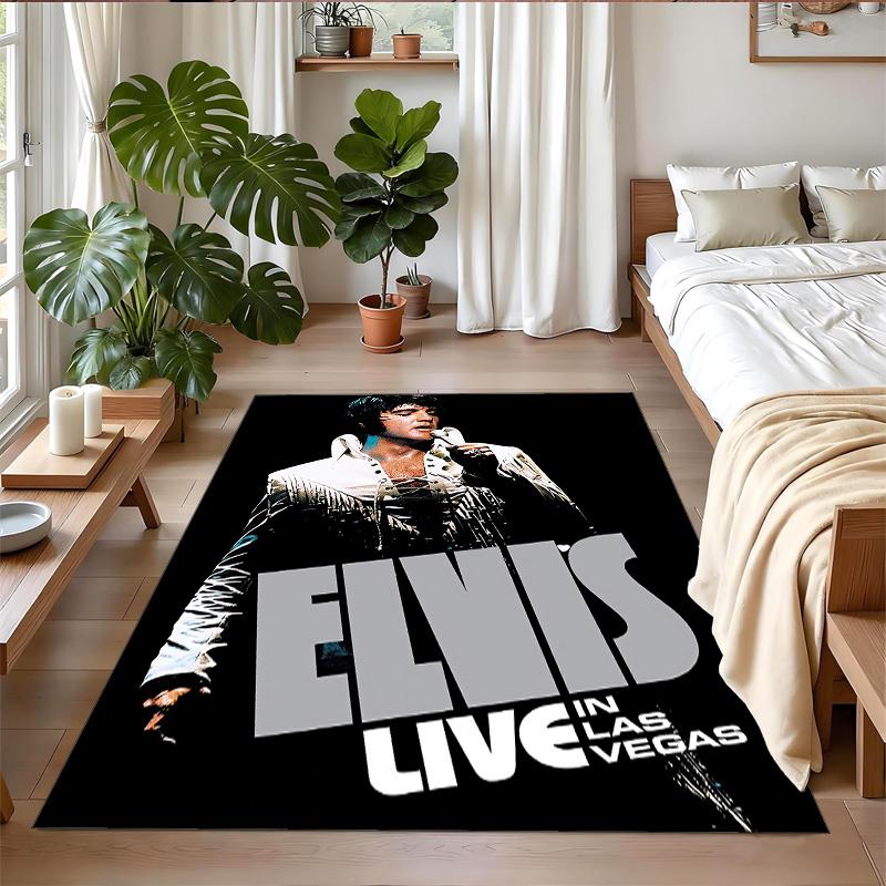 Elvis Presley Print Crystal Velvet Plush Rug Anti?Slip Wear?Resistant Floor Carpet For Indoor Household Home Decoration