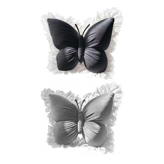 Декоративная подушка-бабочка с кружевной отделкой, в стиле принцессы, набивная подушка для гостиной, спальни, дивана, домашнего декора