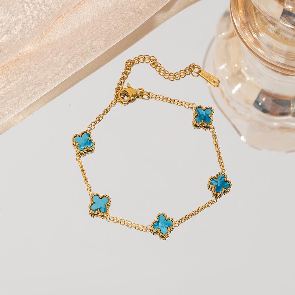 Браслет «Четырехлистный клевер» 9 мм — Роскошное и высококлассное женское ювелирное изделие, которое не потускнеет. Уникальный и минималистичный браслет-манжета.