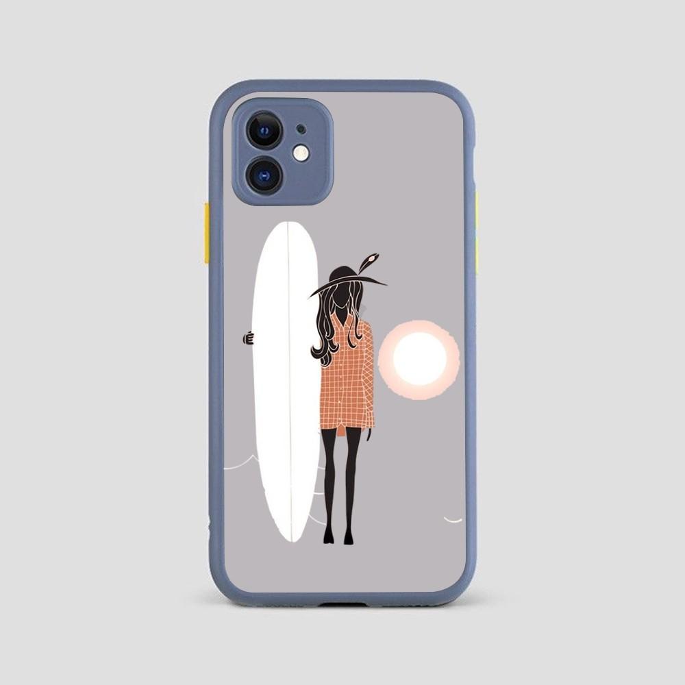 Чехол для телефона 'Пляжная серф-девушка' для iPhone 14 11 12 13 Mini Pro Max 8 7 Plus X XR XS MAX Полупрозрачный матовый чехол