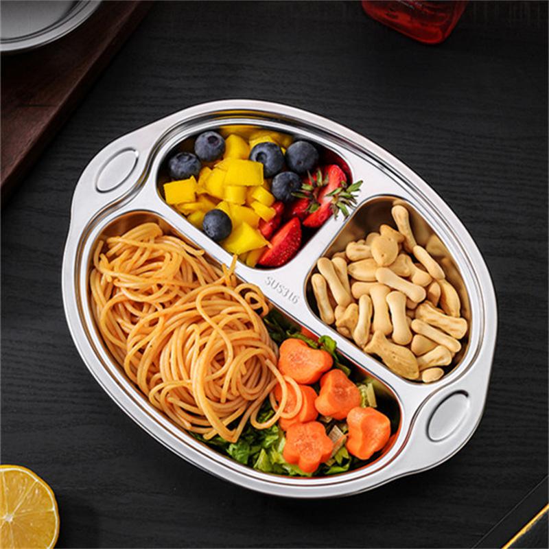 316 нержавеющая сталь тарелка для еды разделенный поднос для сервировки кухонная посуда контейнер для обеда для школьной столовой посуда