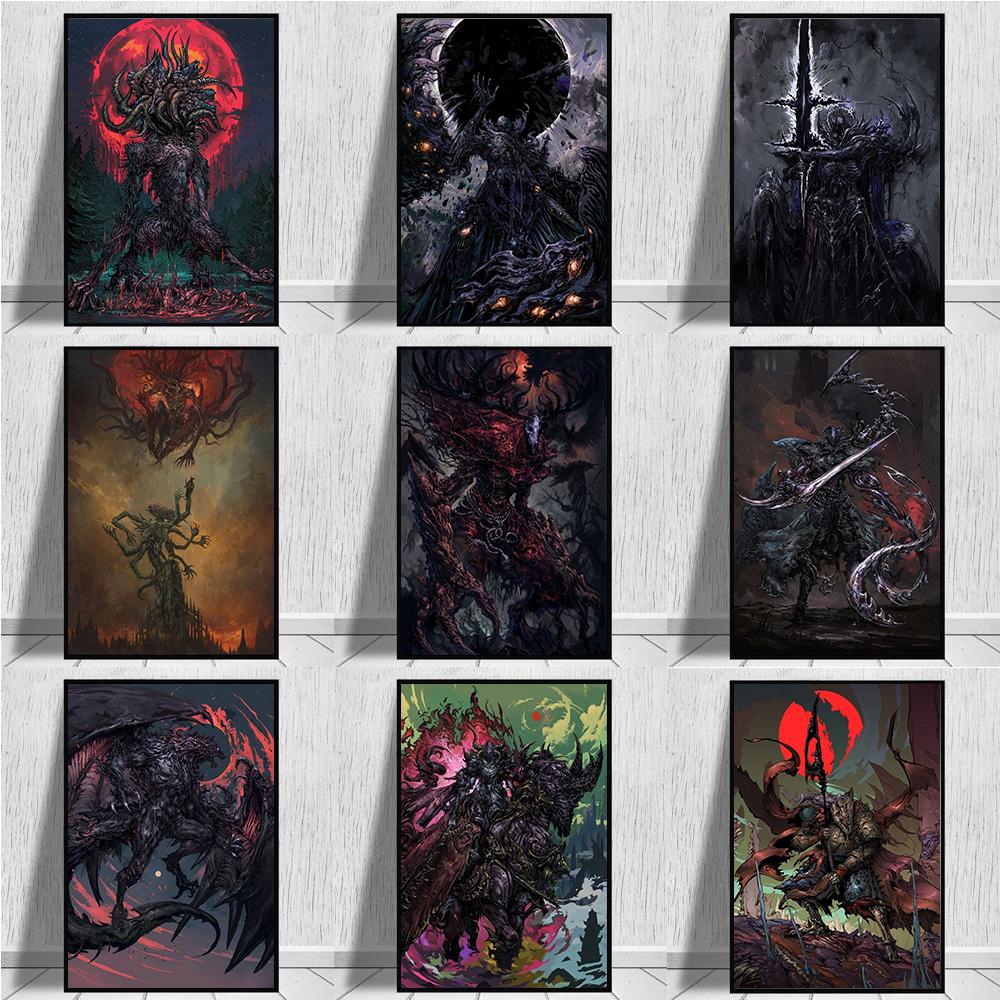 Abstract Magic Dark Monsters And Knights Prints Poster Canvas Painting Modern Wall Art Picture HD Living Room Bedroom Home Decor