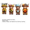Hand Painted Highland Cattle 4 Pcs Seasonal Cow Figurines, Spring Summer Fall Winter Housewarming Present Seasons Scottish Statue, Resin Table