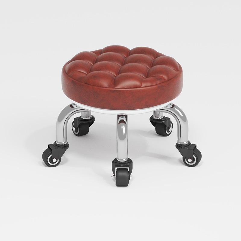 Бесшумный бытовой низкий табурет на колесах - Многоцелевой для переобувания, передвижения ребенка и уборки пола