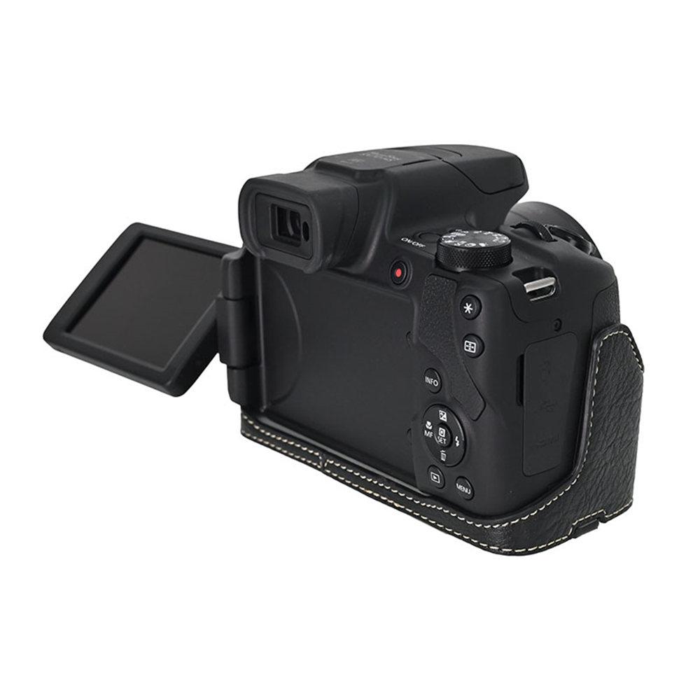 Для Canon SX70 HS Получехол для камеры из ПУ кожи SX70HS Открывающееся снизу Магнитное покрытие