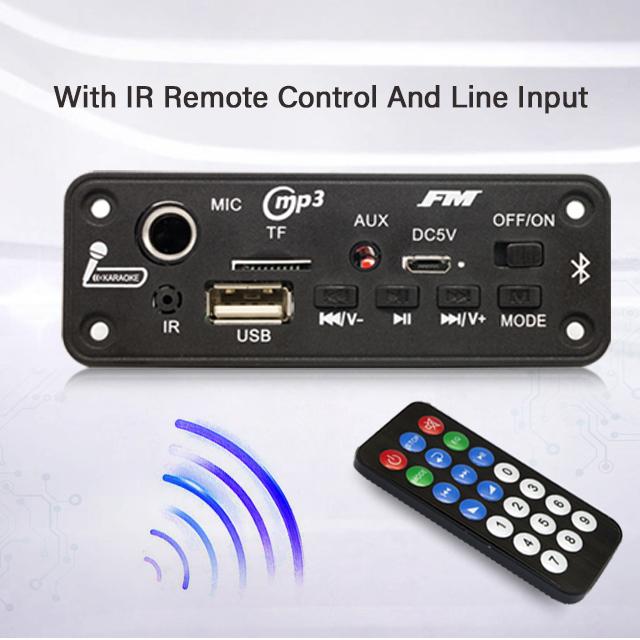 DC 5 В 5 Вт усилитель MP3-декодер плата Bluetooth автомобильный MP3-плеер автомобильный FM-радио TF USB микрофон громкой связи